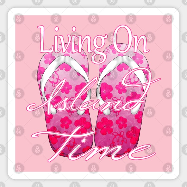 Pink Island Time Magnet by macdonaldcreativestudios